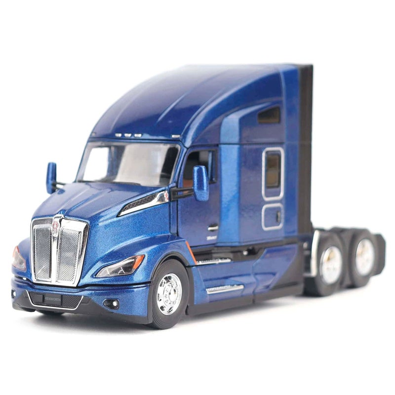 Diecast Masters 1/50 Depp Cerulean Blue Kenworth T680 76in High-Roof Sleeper Cab Tandem Tractor 71108 - Image 1