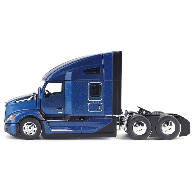 Diecast Masters 1/50 Depp Cerulean Blue Kenworth T680 76in High-Roof Sleeper Cab Tandem Tractor 71108 - Image 2