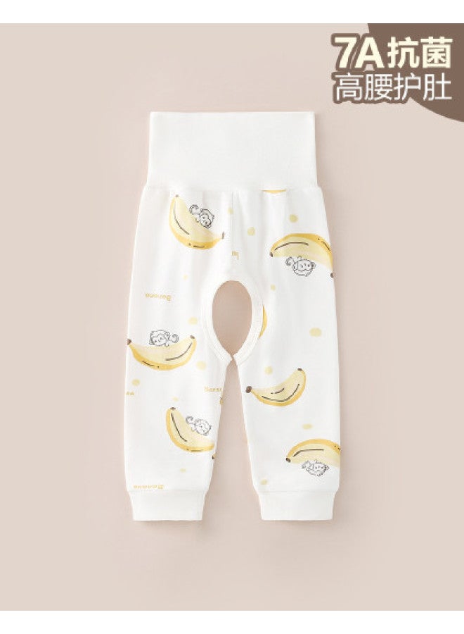 Doxiluka newborn Baby Leggings - High-waisted Belly-warmer Pants, Cartoon Print Loungewear For Spring/autumn - Image 1