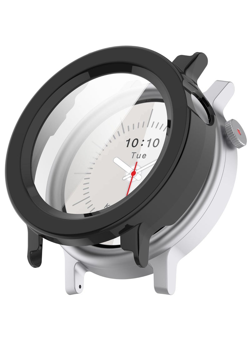 قطعة واحدة من الواقي الزجاجي المقوى لساعة CMF BY NOTHING Watch 3 Pro مع غطاء من البولي كربونات الصلب، واقي متكامل مع هيكل حامي متوافق مع إكسسوارات وقاية ساعة CMF Watch 3 Pro (أسود) - Image 1