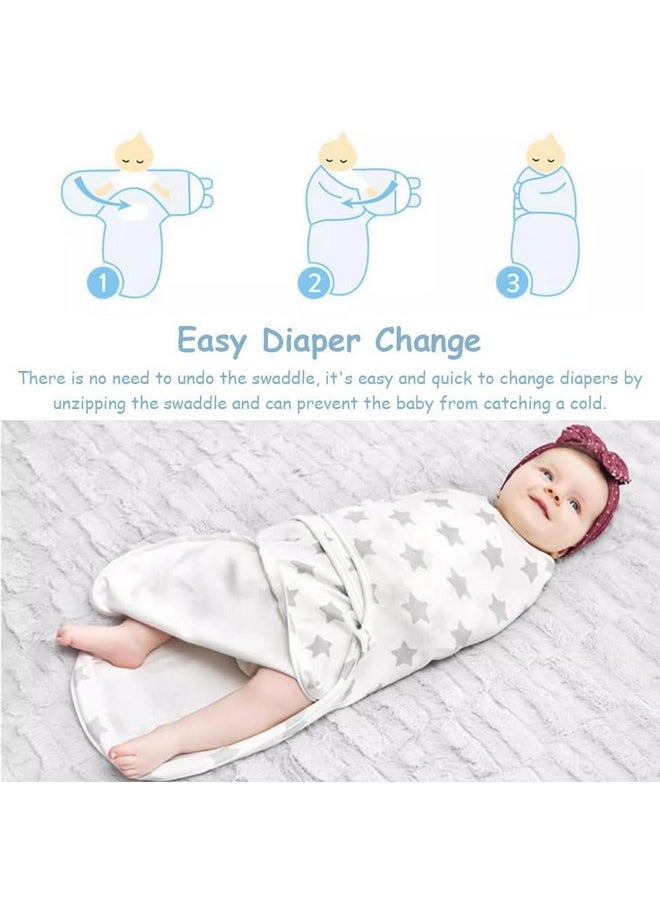 DRESHOW DRESHOW BQUBO Baby Swaddle Blankets Unisex Boys Girls Adjustable Swaddle Sleep Sacks with Zipper Cotton Knit Baby Wrap Newborn Wearable Swaddle Blanket for 0-3 Months  - Image 4