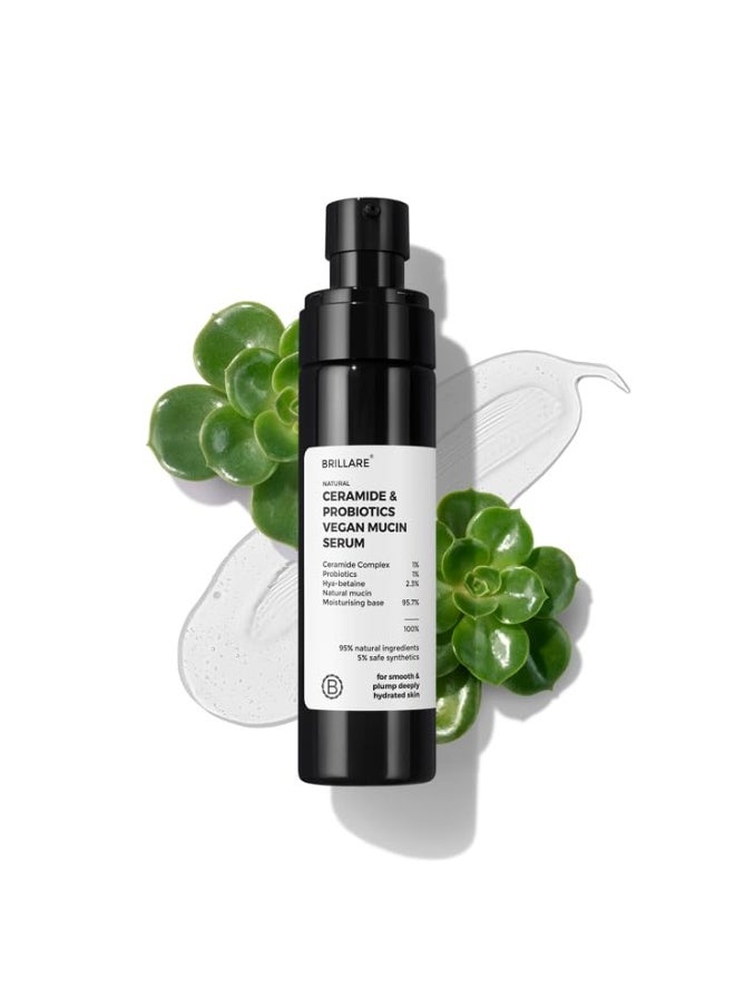 BRILLARE Vegan Mucin Power Repair Essence | Ceramide & Probiotics Serum for Hydration, Elasticity & Skin Barrier | For All Skin Types (100ML)  - Image 1