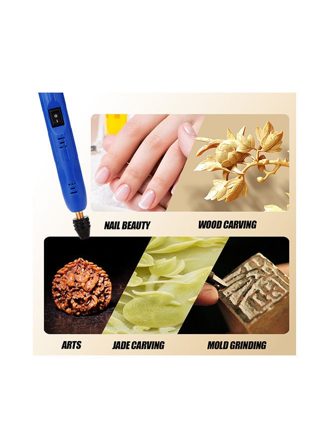 NIBEMINENT Triangle Chuck Electric Grinder Walnut Pen Blue 18x4x5.5centimeter  - Image 2