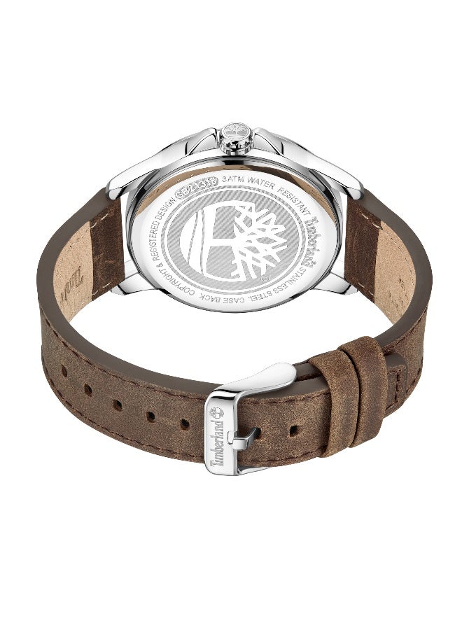 Timberland Men Bernardston Brown Leather Strap Analog Watch for Men, 45.5mm - Image 3