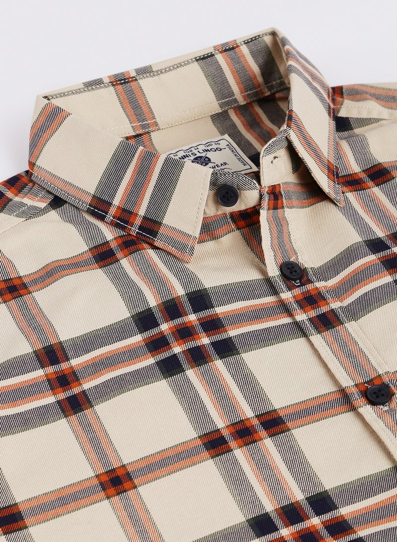 Dennis Lingo Men's Beige Slim Fit Cotton Casual Shirt - Image 5