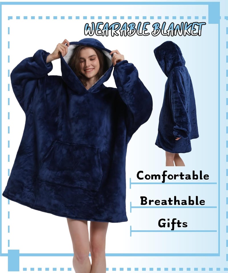 Solvienne Wearable Blanket Hoodie, Men Women Soft Flannel with oversized Pocket Christmas Halloween Cozy Lounge Wear - Image 3