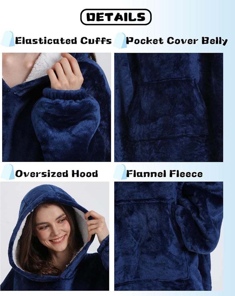 Solvienne Wearable Blanket Hoodie, Men Women Soft Flannel with oversized Pocket Christmas Halloween Cozy Lounge Wear - Image 5