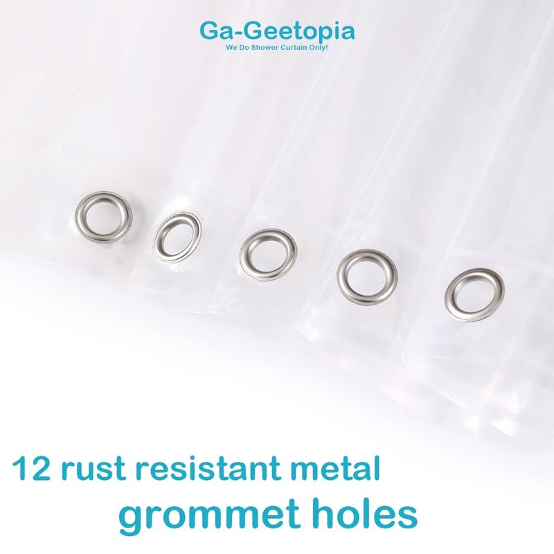 Ga-Geetopia Holographic 3D EVA Shower Curtain Liner Glitter Feather, 72x72 Premium Clear Plastic Bathroom Shower Curtain with Rustproof Metal Grommets for Shower Stall, Bathtubs - Image 3