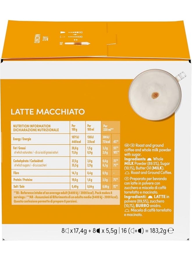 دولسي قوستو كبسولات قهوة نسكافيه لاتيه ماكياتو دولتشي قوستو - 16 كبسولة - Image 2