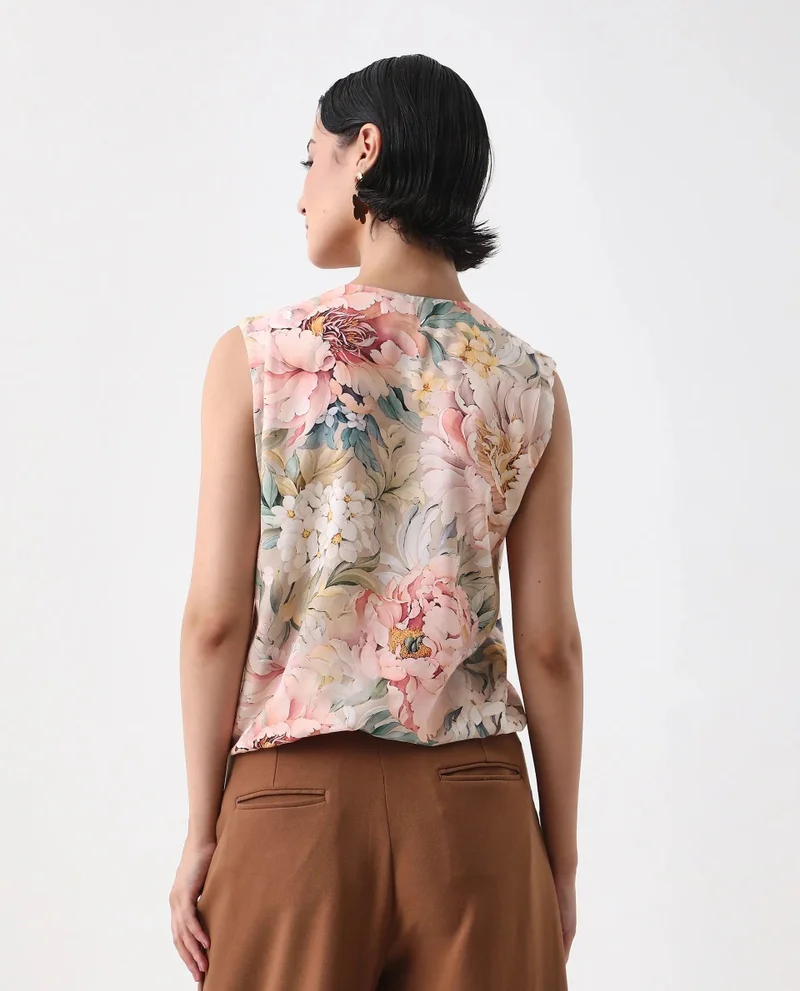 Rareism Women's Floral Print Sleeveless Top