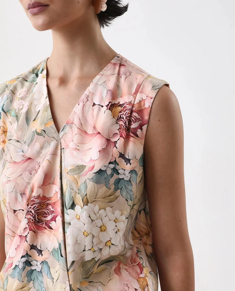 Rareism Women's Floral Print Sleeveless Top