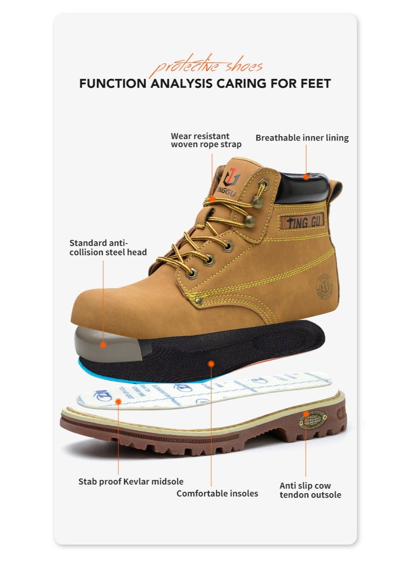 Steel Toe Shoes for Men Lightweight Safety Shoes Comfortable Puncture Proof Slip On Indestructible Work Shoes and Fashion Sneakers. - Image 3