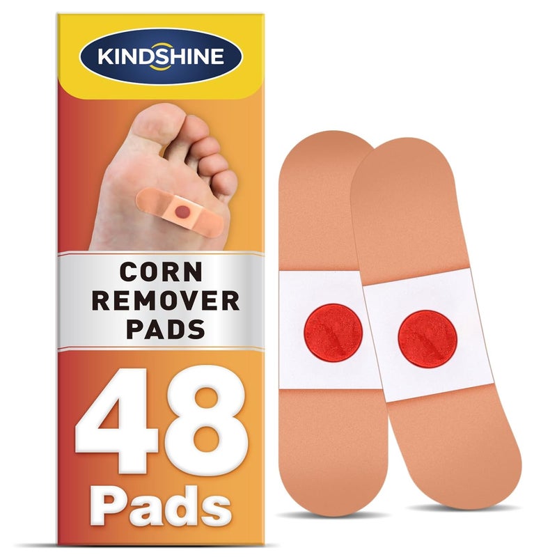 KINDSHINE 48P Corn Remover Pads for Feet and Toes, Extra Strength 40% Salicylic Acid Medicated Patches - Image 1