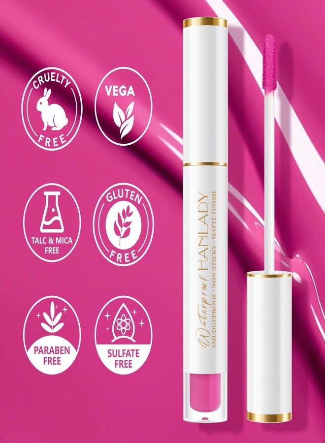 HANLADY Hot Pink Lipstick Long Lasting Lipsticks for Women Pigmented Smudgeproof Transferproof Vegan Cruelty Free Lip Makeup, A40 Miss You - Image 3