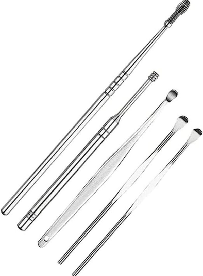 5Pcs Ear Wax Pickers Stainless Steel Earpick Wax Remover Curette - Image 1
