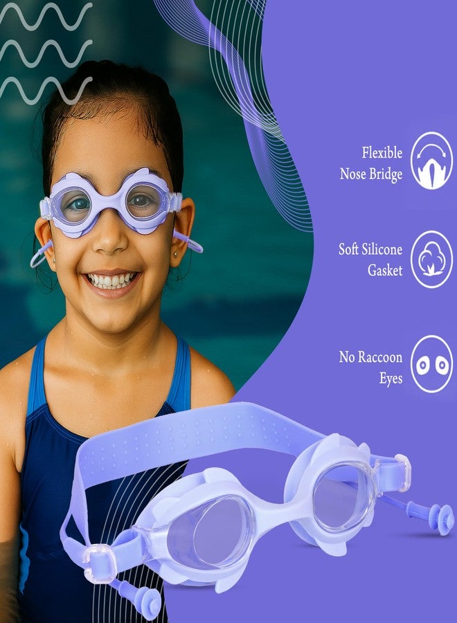 Storite Swimming Goggles for Kids 6-14 Years | Anti-Fog & UV Protected with integrated Earplugs (Lavender) - Image 3