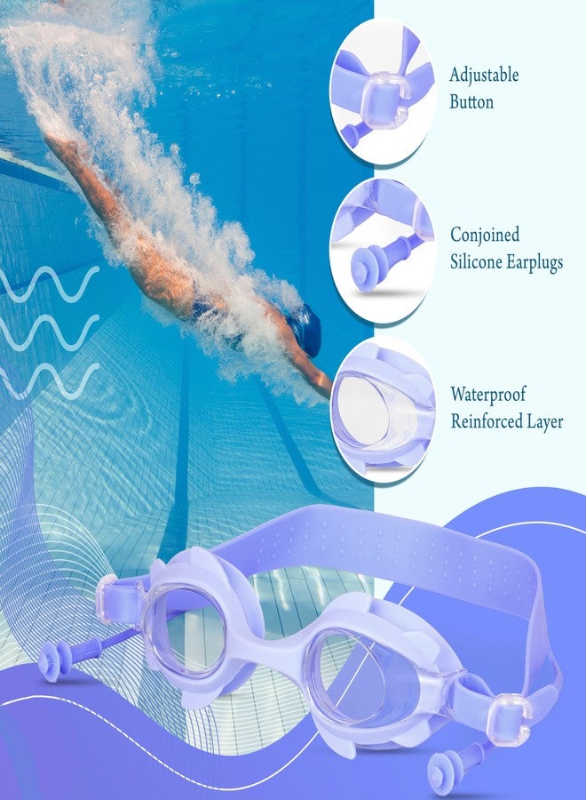 Storite Swimming Goggles for Kids 6-14 Years | Anti-Fog & UV Protected with integrated Earplugs (Lavender) - Image 4
