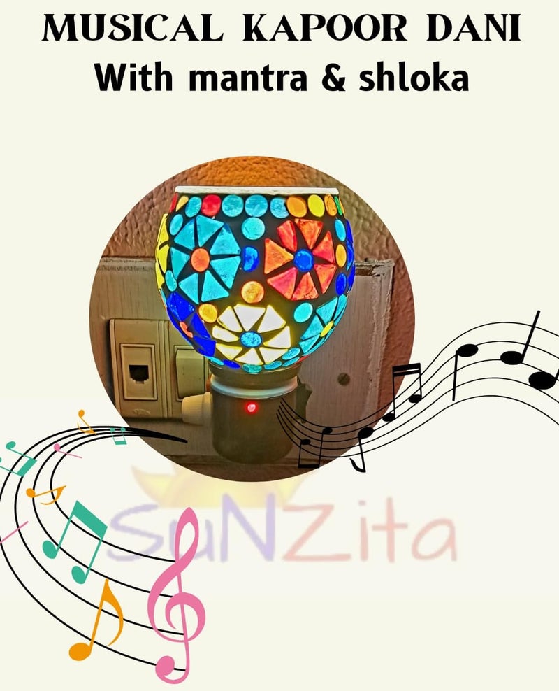 SuNZita Electric Kapoordani with Up to 15 Mantra Changing Box | Night Lamp Incense Burner, Aroma Burner, Electric Kapoor Burner, Electric Dhoop Dani with Spiritual Mantra - Pack of 1 - Image 2