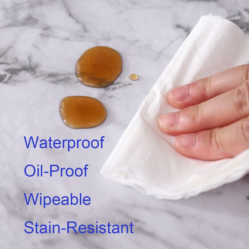 Walrus Round Vinyl Fitted Tablecloth with Flannel Backing Elastic Edge Design Table Cover Waterproof Oil-Proof PVC Table Cloth Stain-Resistant Best for 57"-66" Round - Image 5