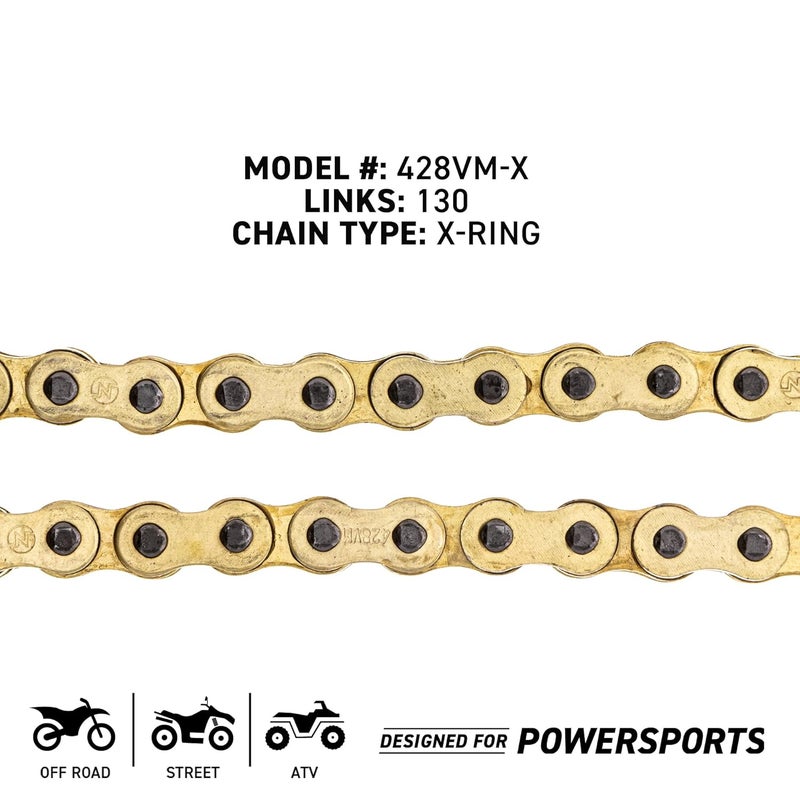 NICHE Gold 428 X-Ring Chain 130 Links with Connecting Master Link - Image 4
