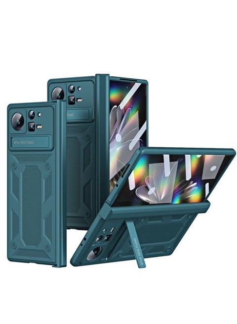 Case Cover For Xiaomi Mix Fold 2 Hinge All-inclusive Magnetic Phone Case with Stand Green