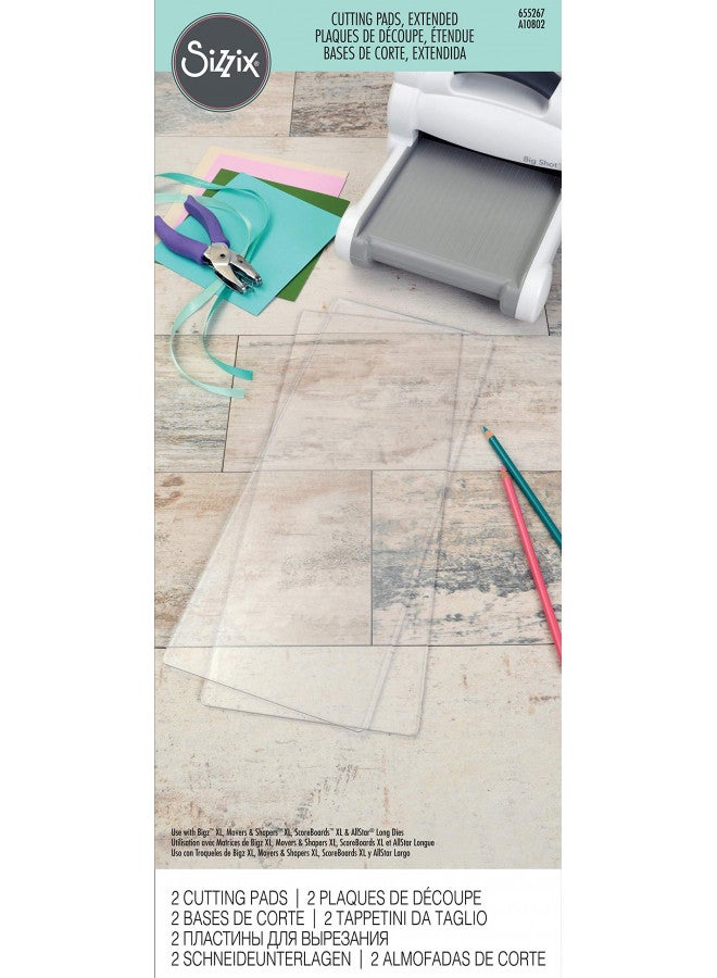 Sizzix Extended Cutting Pads 655267, Transparent, Multi Color, 14.63 inches x 6.25 inches x 0.13 inches, 2 Pack - Image 3