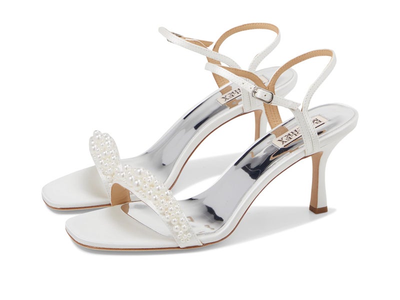 Badgley Mischka Womens Caitlyn Heeled Sandal Soft White 7
