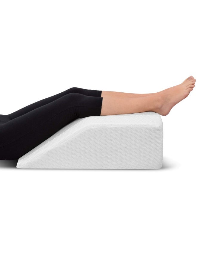Leg Elevation Pillow With Memory Foam Top High Density Leg Rest Elevating Foam Wedge Relieves Leg Pain Hip And Knee Pain Improves Blood Circulation Reduces Swelling Breathable Washable Cover  - Image 1