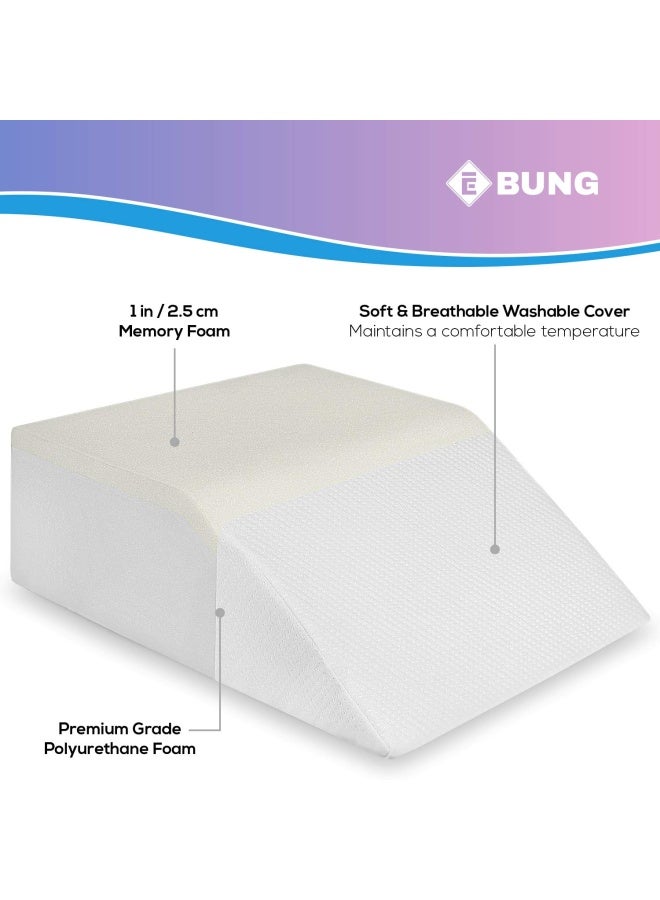 Leg Elevation Pillow With Memory Foam Top High Density Leg Rest Elevating Foam Wedge Relieves Leg Pain Hip And Knee Pain Improves Blood Circulation Reduces Swelling Breathable Washable Cover  - Image 4