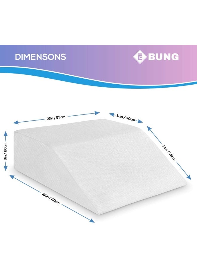 Leg Elevation Pillow With Memory Foam Top High Density Leg Rest Elevating Foam Wedge Relieves Leg Pain Hip And Knee Pain Improves Blood Circulation Reduces Swelling Breathable Washable Cover  - Image 2