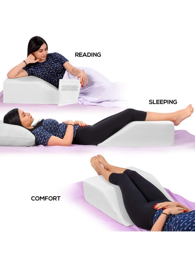 Leg Elevation Pillow With Memory Foam Top High Density Leg Rest Elevating Foam Wedge Relieves Leg Pain Hip And Knee Pain Improves Blood Circulation Reduces Swelling Breathable Washable Cover  - Image 5