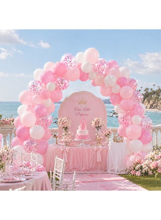 Togvu Balloons Pink and White, 60 Packs 12 Inch Light Pink White Balloons with Confetti Balloons for Birthday Party Decorations Girl Women, Wedding, Christening Baby Shower Party, Bridal Shower - Image 4
