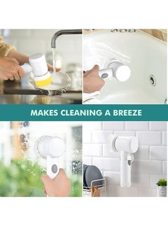 SUPREMIUM Electric Scrubber Brush - Waterproof Power Scrubber with 3 Rotating Brush Heads for Kitchen, Bathroom, Sink, Grout, Wall, and Bathtub Cleaning - Rechargeable & Portable  - Image 2