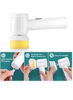 SUPREMIUM Electric Scrubber Brush - Waterproof Power Scrubber with 3 Rotating Brush Heads for Kitchen, Bathroom, Sink, Grout, Wall, and Bathtub Cleaning - Rechargeable & Portable  - Image 3