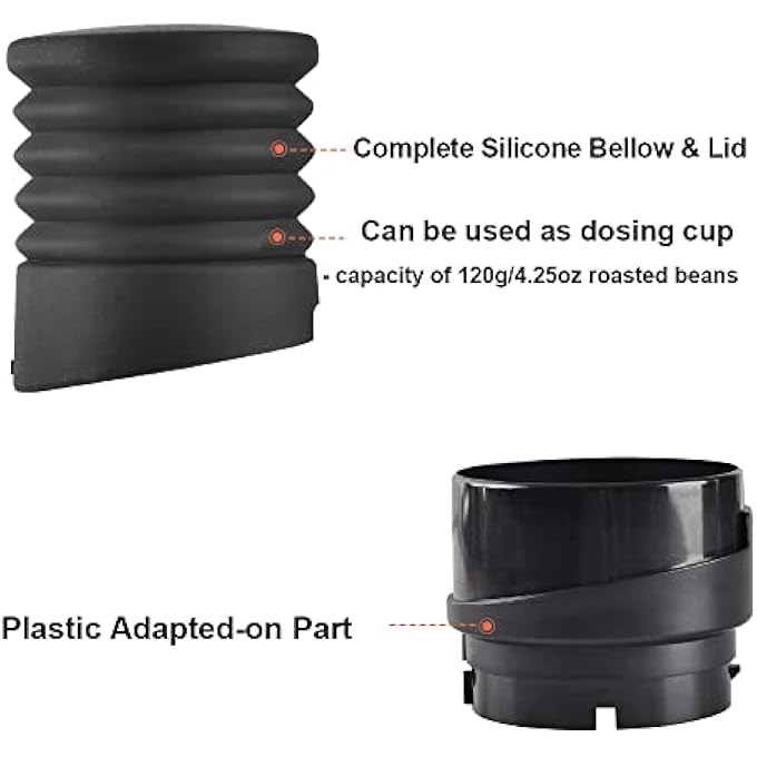 كافيهماسي قادوس سيليكون بجرعة واحدة، سيليكون بيلو أدوات تنظيف مطحنة القهوة، منفاخ هواء 2 في 1، متوافق مع مطحنة القهوة Baratza Encore - Image 4