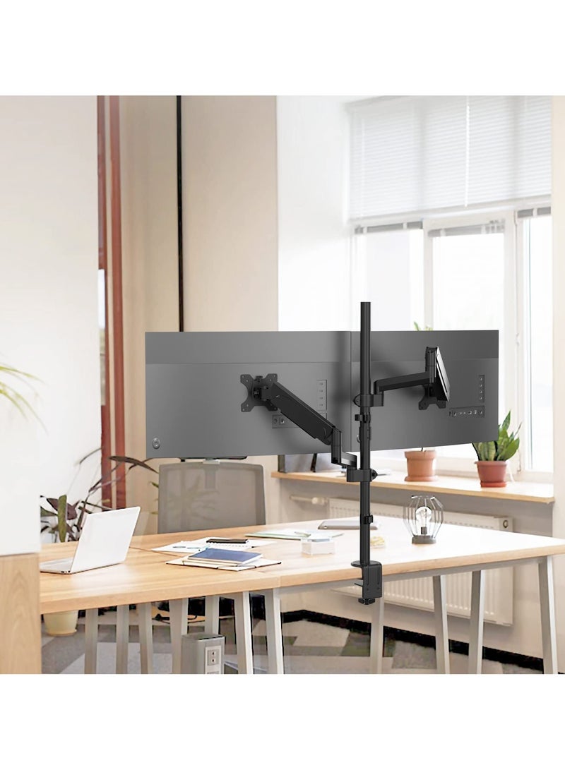 erorex Extra Tall Dual Monitor Stand- Vertical Stack Monitor Desk Mount for Two Screens Up to 32 Inch Height Adjustable Screen Supports with Swivel,Tilt,Rotation - Image 2