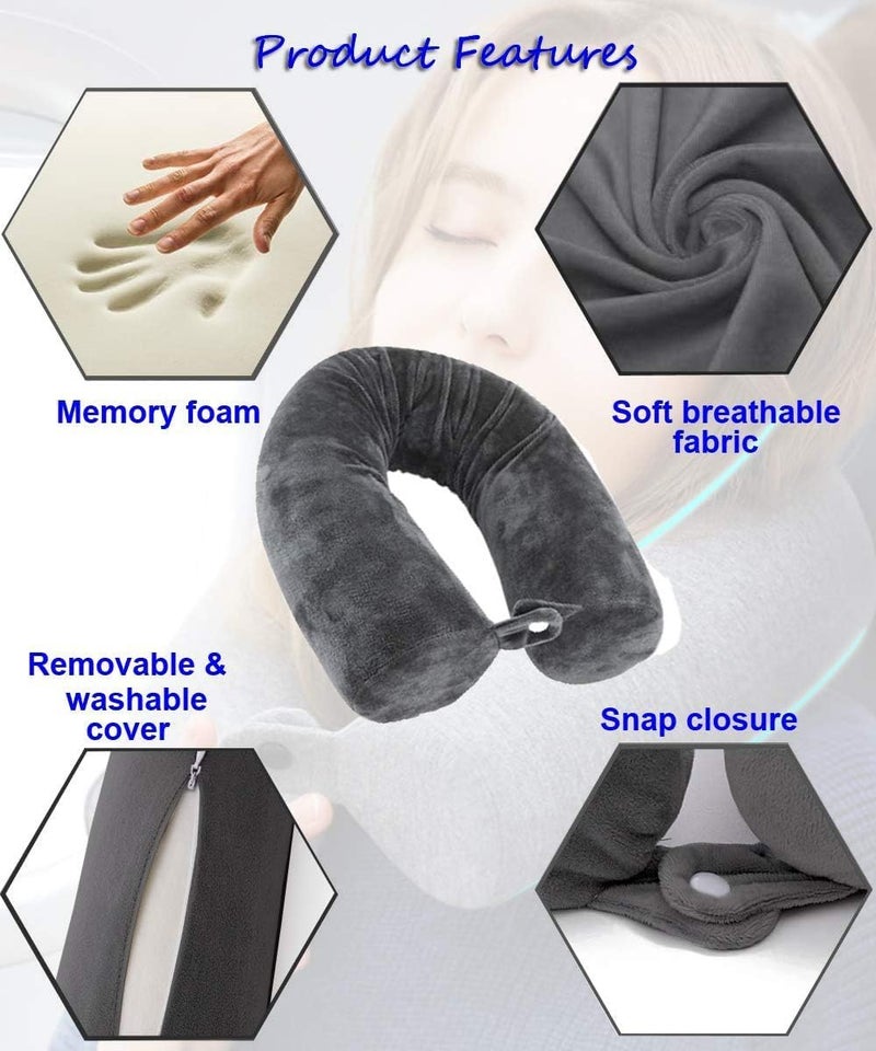 Benzola Car Cushions Pillows Support Luxury Travel Accessories Neck Rest Support Flight for Pain Relief and Sleeping Black - Image 4
