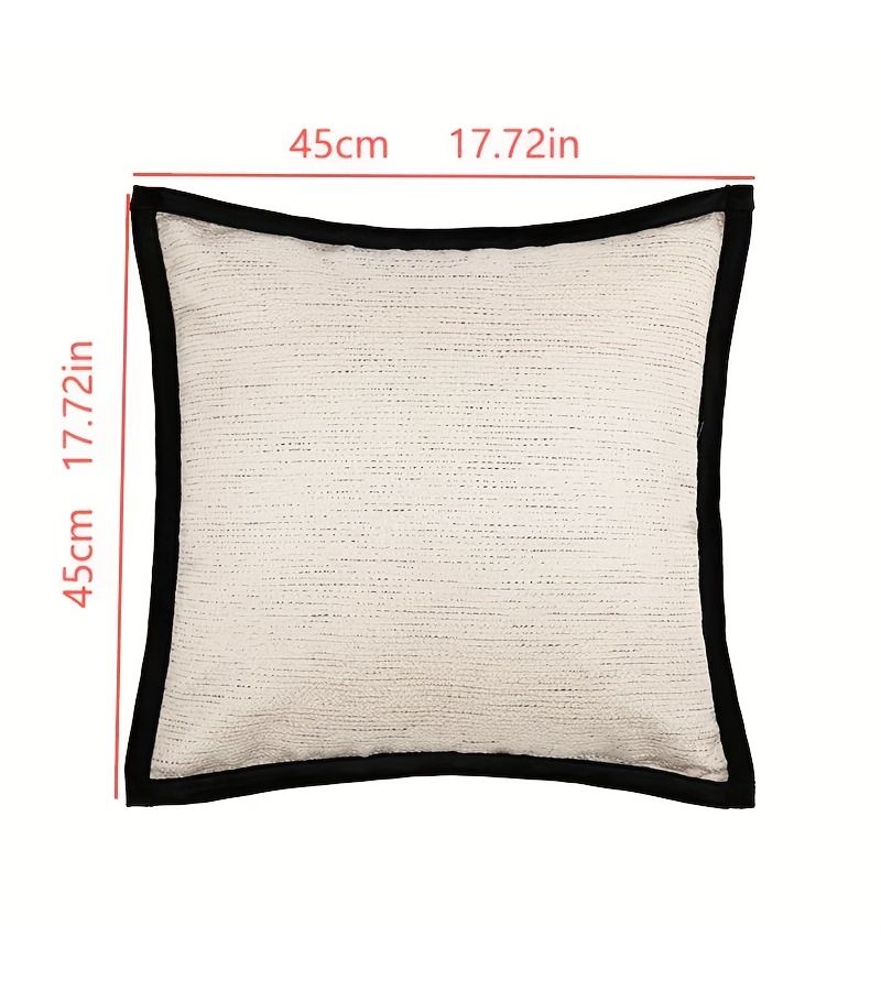 1pc French Vintage Style Cushion Cover Oat Milk Tea Color Black Edge Retro Green For American Style Living Room Sofa Lumbar Support - Image 3