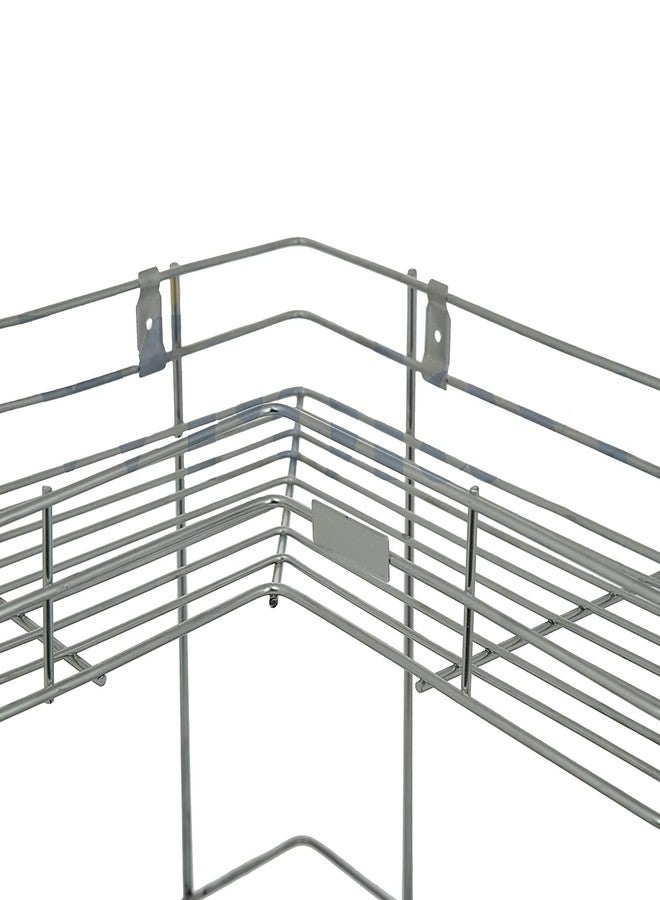 Krupasadhya L Corner Shape Stand Stainless Steel Multipurpose Storage Rack for Kitchen/Shelf - Dish Kitchen & Bathroom (2 Layer) - Image 3