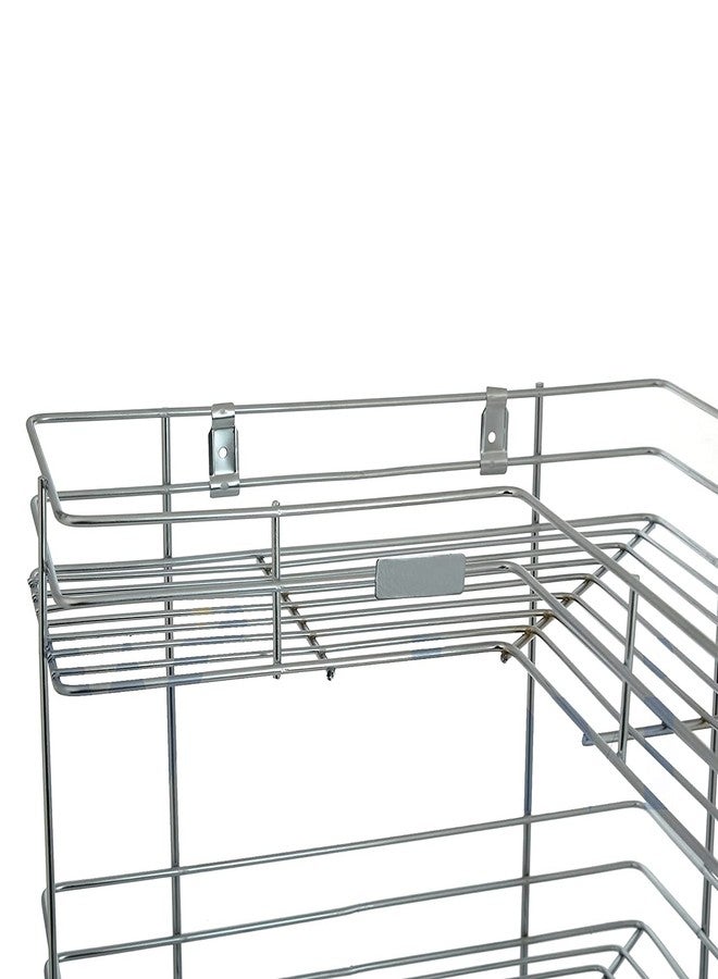 Krupasadhya L Corner Shape Stand Stainless Steel Multipurpose Storage Rack for Kitchen/Shelf - Dish Kitchen & Bathroom (2 Layer) - Image 2