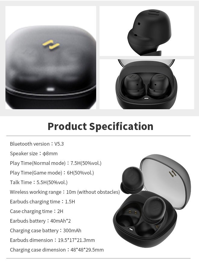 Bluetooth Earbuds, Smart Touch, with 4-Microphone ENC Noise Reduction System, Suitable for Apple/Android Smartphones