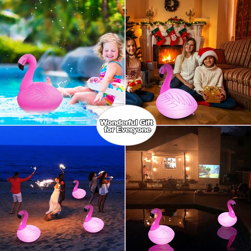 Cootway Floating Pool Lights Pack of 2, Solar Flamingo Pool Lights Waterproof, Glow in The Dark Solar Floating Pool Lights, Inflatable Floating Lights for Pool Wedding Party Decorations - Image 4