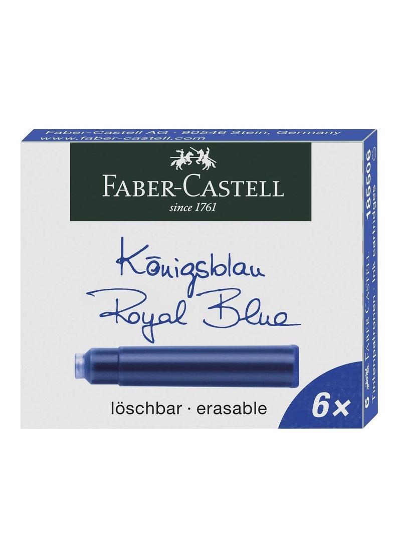 FABER-CASTELL قلم حبر مدرسي مع عبوة من 6 خراطيش حبر زرقاء - Image 2