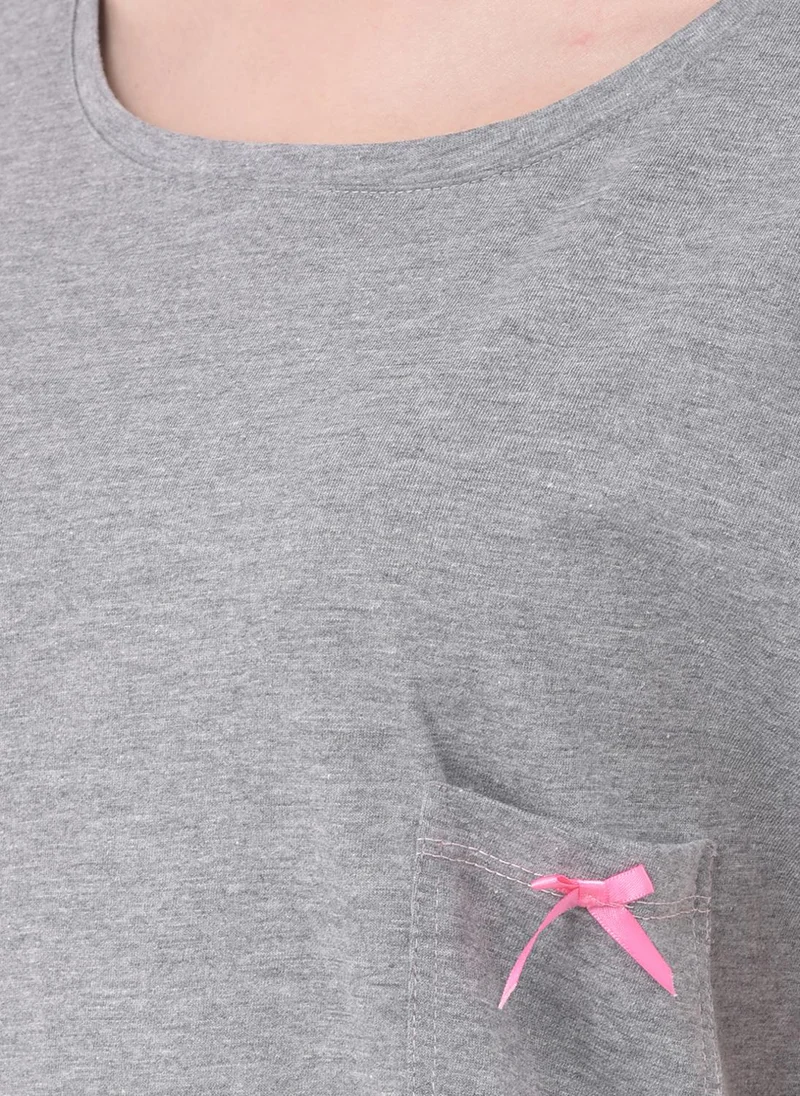 Clovia Clovia Chic Basic Top & Shorts in Grey - 100% Cotton