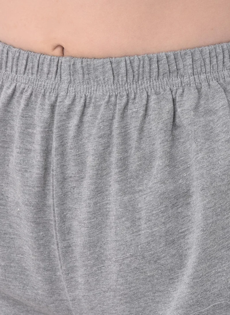 Clovia Clovia Chic Basic Top & Shorts in Grey - 100% Cotton