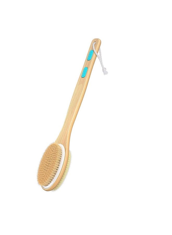 Relatable Shower Brush with Soft and Stiff Bristles, Bath Dual-Sided Long Handle Back Scrubber Body Exfoliator for Wet or Dry Brushing (Soft and Stiff Bristles) - Image 1