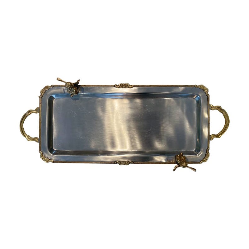 IZZHAAR Angel Serving Tray | Metal Serving Tray | Kitchen & Dining Decorative Tray | Trays for Marriage | Kitchen Organizer Tray | Trays for Dining Table Decoration | Trays for Gifting| - Image 4
