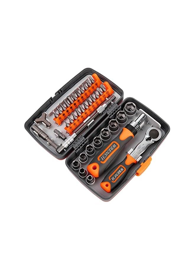 38 in 1 Combination Ratchet Wrench Set Easy to Carry, Sturdy Precision Screwdriver Set with Case, All-in-One Multi-Function Hardware Tool Kit Box