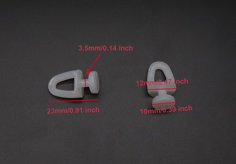 23mm/0.91 inch Length White Plastic Curtain Track Carrier Glide Rollers 30Pcs - Image 2