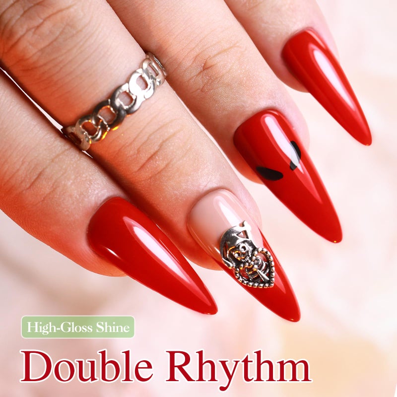 Double Rhythm 15ML Gel Nail Polish Pure Sheer Same Color Same Bottle Soak Off Gel Polish Art Manicure Salon DIY at Home for Women (Brick Red-A1091) - Image 3